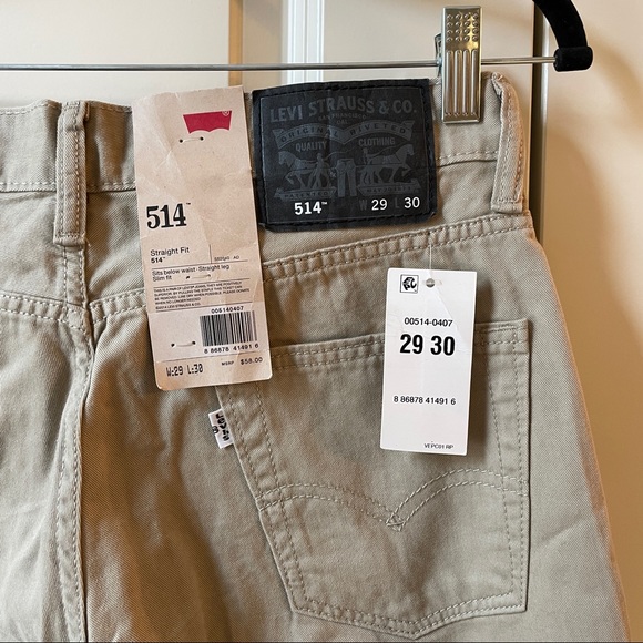 NWT Levi’s 514 khakis straight leg jeans 29 x 30 - Picture 4 of 9